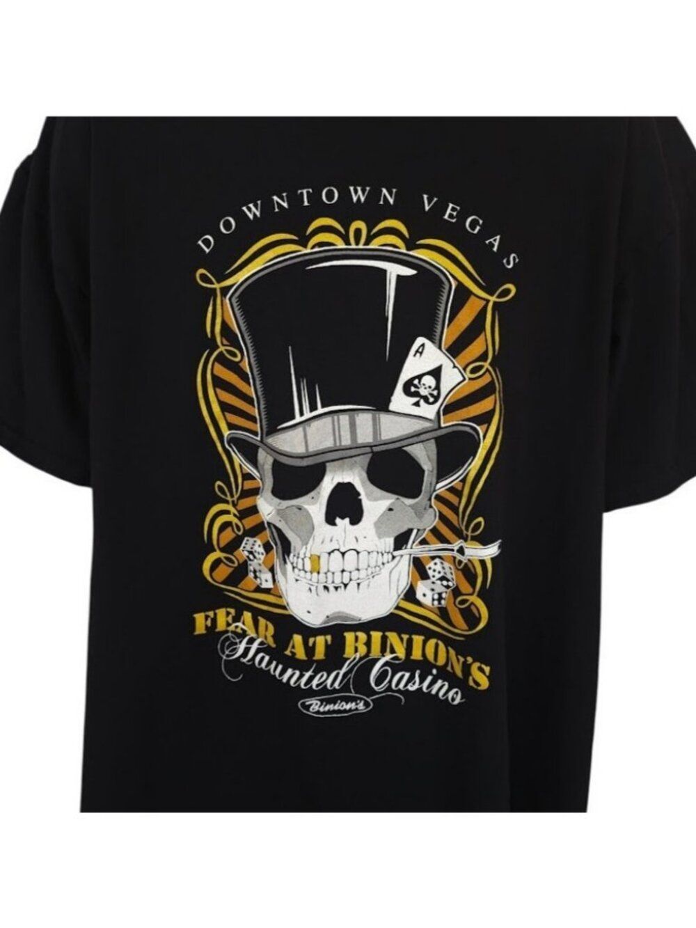 Fear At Binions T Shirt Mens Size 2XL Black Haunted Casino Downtown Las Vegas
